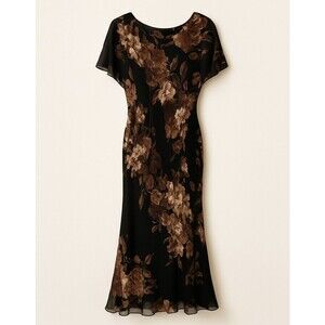 Vintage Newport News Women’s Floral Beaded Dress Size 6. 90s Y2K